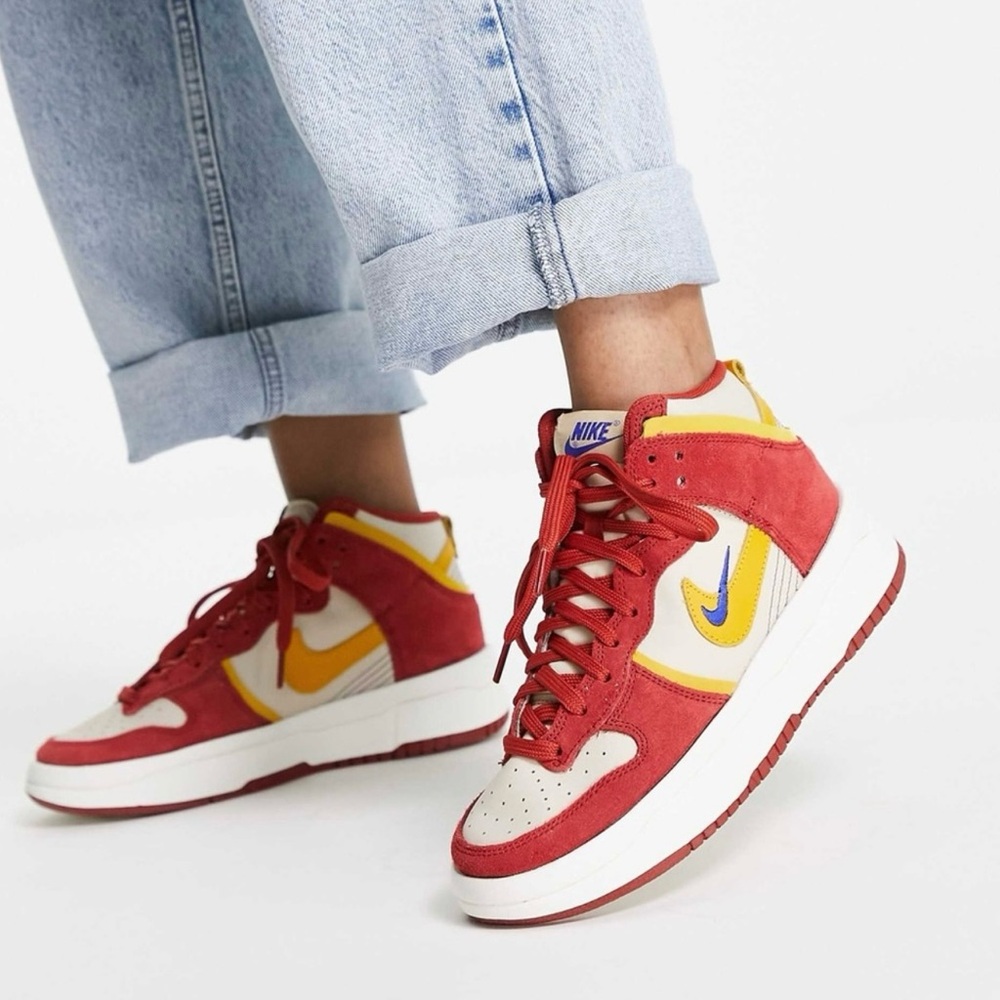 Nike Women's Dunk High Up
Shoes - Cinnabar / Lapis / Sanddrift / size 7.5